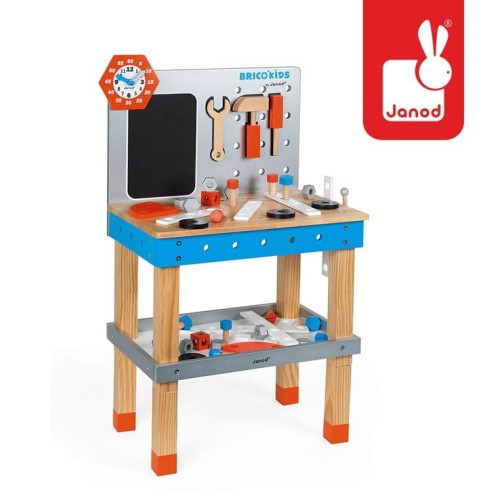 Stolik Warsztatowy z 40 Akcesoriami Duży Brico ‘Kids 3+ Janod.jpg