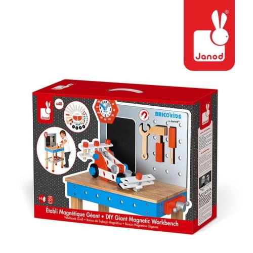 Janod Stolik Warsztatowy z 40 Akcesoriami Duży Brico ‘Kids 3+.jpg