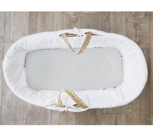 Bawełniane prześcieradło do gondoli Szary 40x90 cm LULLALOVE.jpg