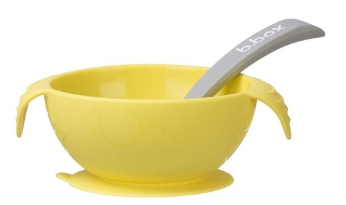 Silikonowa miseczka z łyżką lemon sherbet 6m+ B.Box.jpg