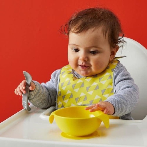 Silikonowa miseczka z łyżką lemon sherbet 6m+ B.Box 6.jpg