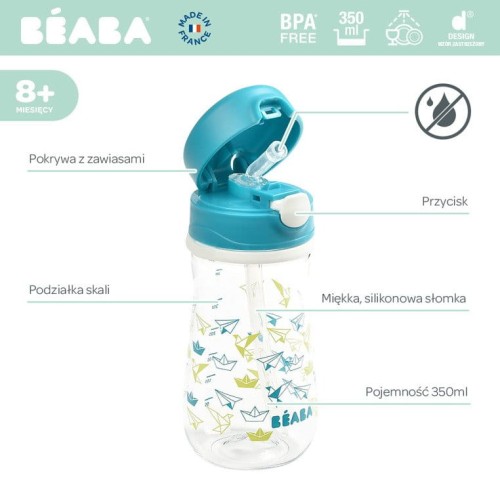 Butelka-bidon tritanowa ze słomką 350 ml Dark blue Beaba 2.jpg