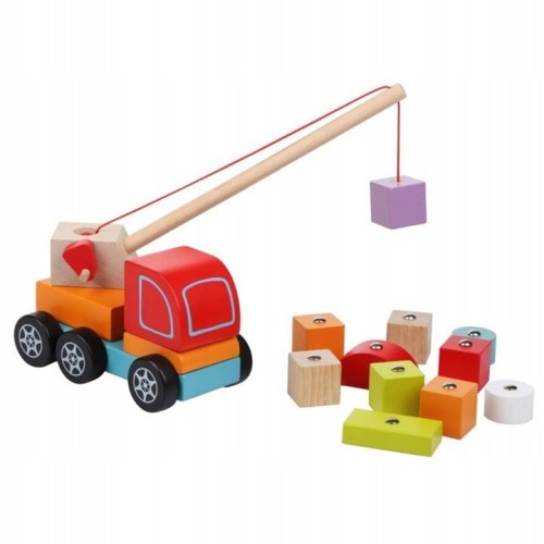 Drewniany Dźwig z magnesem i klockami 18m+ Cubika 2.jpg