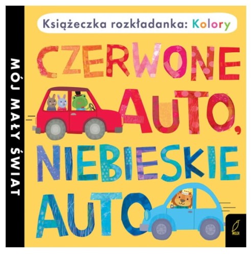 Książeczka rozkładanka Czerwone auto, niebieskie auto Wilga.jpg