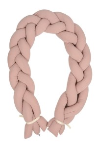 Ochraniacz do łóżeczka warkocz muślinowy 200 cm róż Babymatex