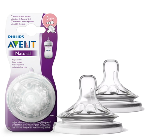 Avent Smoczek do butelki Natural trójprzepływowy 2szt. 3m+ .png