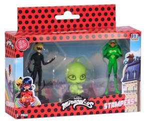 Miraculous Czarny Kot Wayzz  i Żółw Pieczątki Stempelki 3pak Pmi