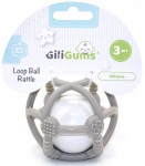 Grzechotka gryzak dla niemowląt Piłka szara Gili Gums
