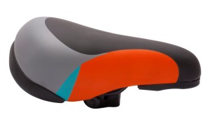 Siodełko rowerowe dziecięce miękkie sportowe 12-16 cali czarno - pomarańczowy