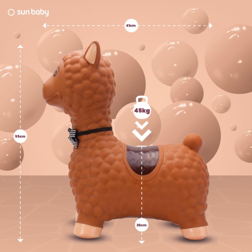 gumowy skoczek dla rocznego dziecka alpaka.jpg