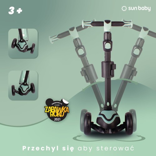 Hulajnoga dla dzieci Sun Baby Flash 3w1 zielony.jpg