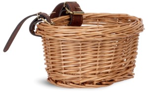 Koszyk rowerowy dla dzieci na rower hulajnogę wiklinowy pleciony skórzane paski 12 14 16 cali