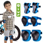 Ochraniacze na kolana łokcie nadgarstki Zestaw ochraniaczy na rower hulajnogę rolki L niebieski Sun Baby