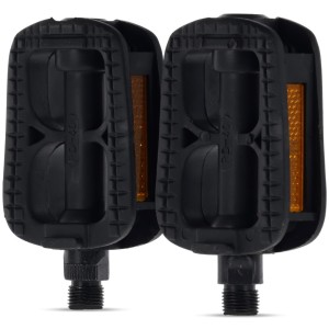 Pedały rowerowe Platformowe MTB Miejskie 20 cali lekkie plastikowe czarne