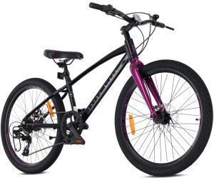 Rower górski MTB 24 cale Shimano Lekki aluminiowy 7 biegów dla chłopca dziewczynki Tatra Black Mountain Bike czarny fioletowy