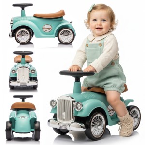 Jeździk samochód Retro wyścigowy chodzik pchacz na roczek miętowy