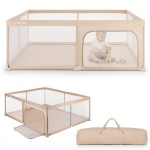 Duży Kojec dziecięcy łóżeczko Plac zabaw z podłogą Suchy basen 150x200 beżowy Sun Baby