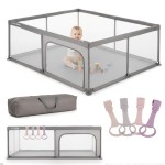 Kojec dla dziecka łóżeczko DUŻY PLAC ZABAW 150 x 200 x 68 cm + uchwyty do kojca ZESTAW