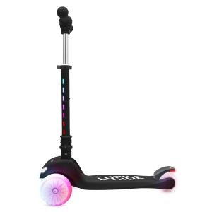 LUMI RIDE Hulajnoga trójkołowa balansowa składana regulowana Koła tęcza LED 7 kolorów 20 programów czarny Sun Baby 