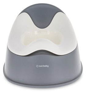 Nocnik dla dzieci antypoślizgowy z wyjmowanym wkładem Stabilny ciemny szary biały Sun Baby