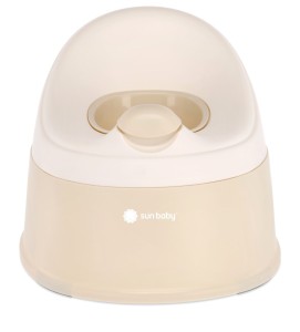 Nocnik dla dzieci antypoślizgowy z wyjmowanym wkładem lekki wysoki stabilny NESTPOT beżowy biały