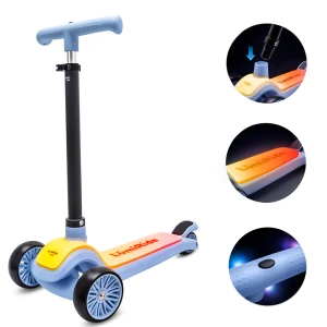 LUMI RIDE Hulajnoga trójkołowa balansowa składana regulowana Platforma LED 7 kolorów 20 programów niebieski Sun Baby