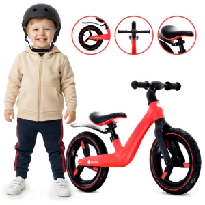 Rowerek biegowy dla dzieci SPORT nylonowy Lekki Błotnik koła pompowane od 2 lat czerwony