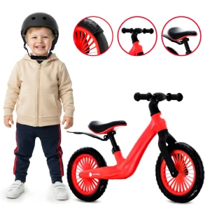 Rower biegowy dla dzieci Rowerek SPORT nylonowy Lekki 2,5 kg Błotnik koła piankowe EVA czerwony