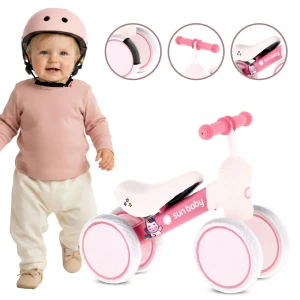 Rowerek biegowy 4 koła Rower dla dzieci Biegówka Lekki 1,6 kg koła piankowe PetitRide różowy