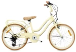 Rower 20 cali dziecięcy dla dziewczynki Shimano 7 biegów Bagażnik Stopka Koszyk Retro Heart Bike Butter yellow