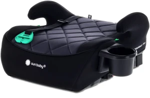 Fotelik samochodowy Podstawka Booster Siedzisko samochodowe ISOFIX 125-150 cm Uchwyt na kubek LittleNestPro czarny Sun Baby