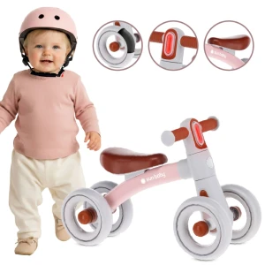 Rowerek biegowy 4 koła Biegówka Jeździk dla dzieci Lekki 2,3 kg LED Zoomi różowy