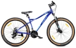 Rower górski MTB 27.5 cala 21 biegów na Komunię Aluminium Lekki Amortyzator Hamulce tarczowe Shimano Rama M 17 cali Verdant Shred niebieski
